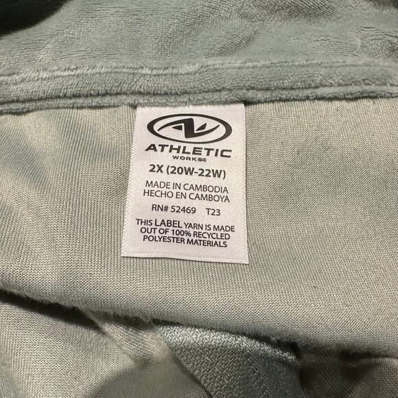 Athletic Works Pale Green Velour Zip up Jacket Size 2X Pockets Track Jacket Gym - Picture 3 of 7